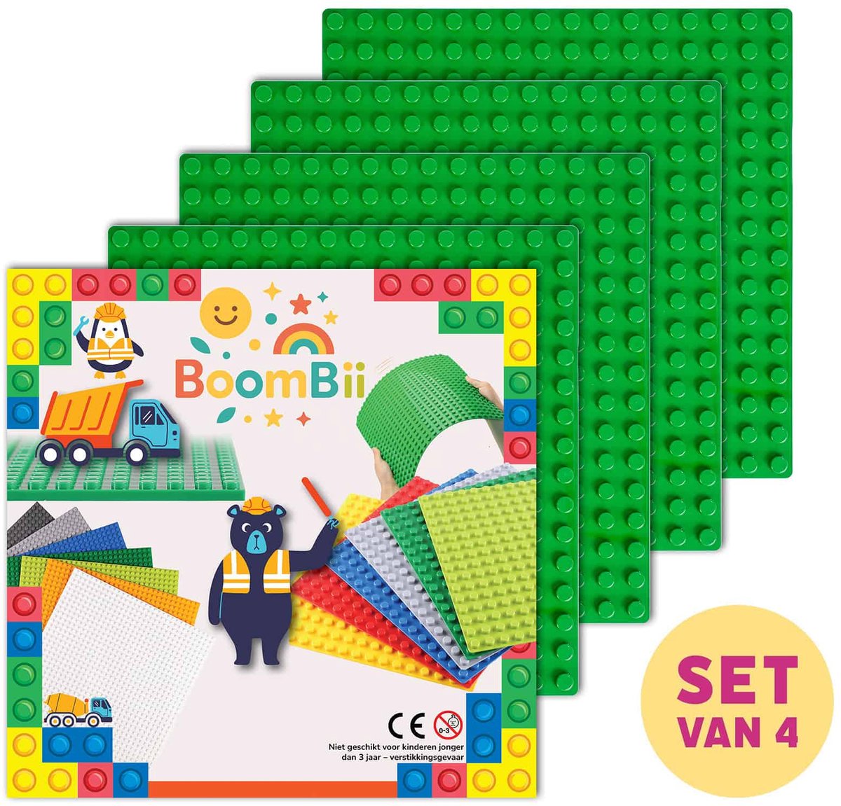 But Oswetf - Lot De 4 Plaques De Construction Compatibles Avec Lego Duplo - 25 X 25 Cm - Vert Profond - Compatible Avec Lego - Jeu Créatif