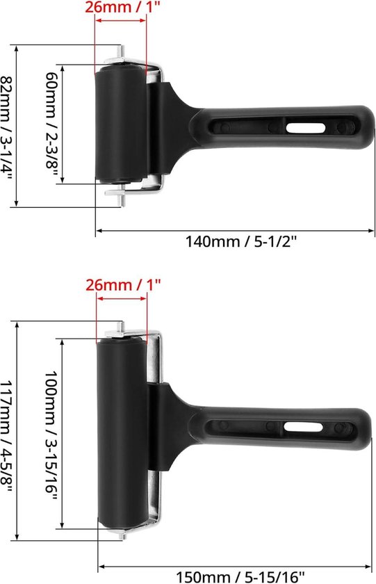 Rubberen Roller, 20 Cm, Harde Rubberen Roller, Voor Linoleum En Grafische Druk Verfroller Verfroller Roller Voor Blokdruk En Knutselen