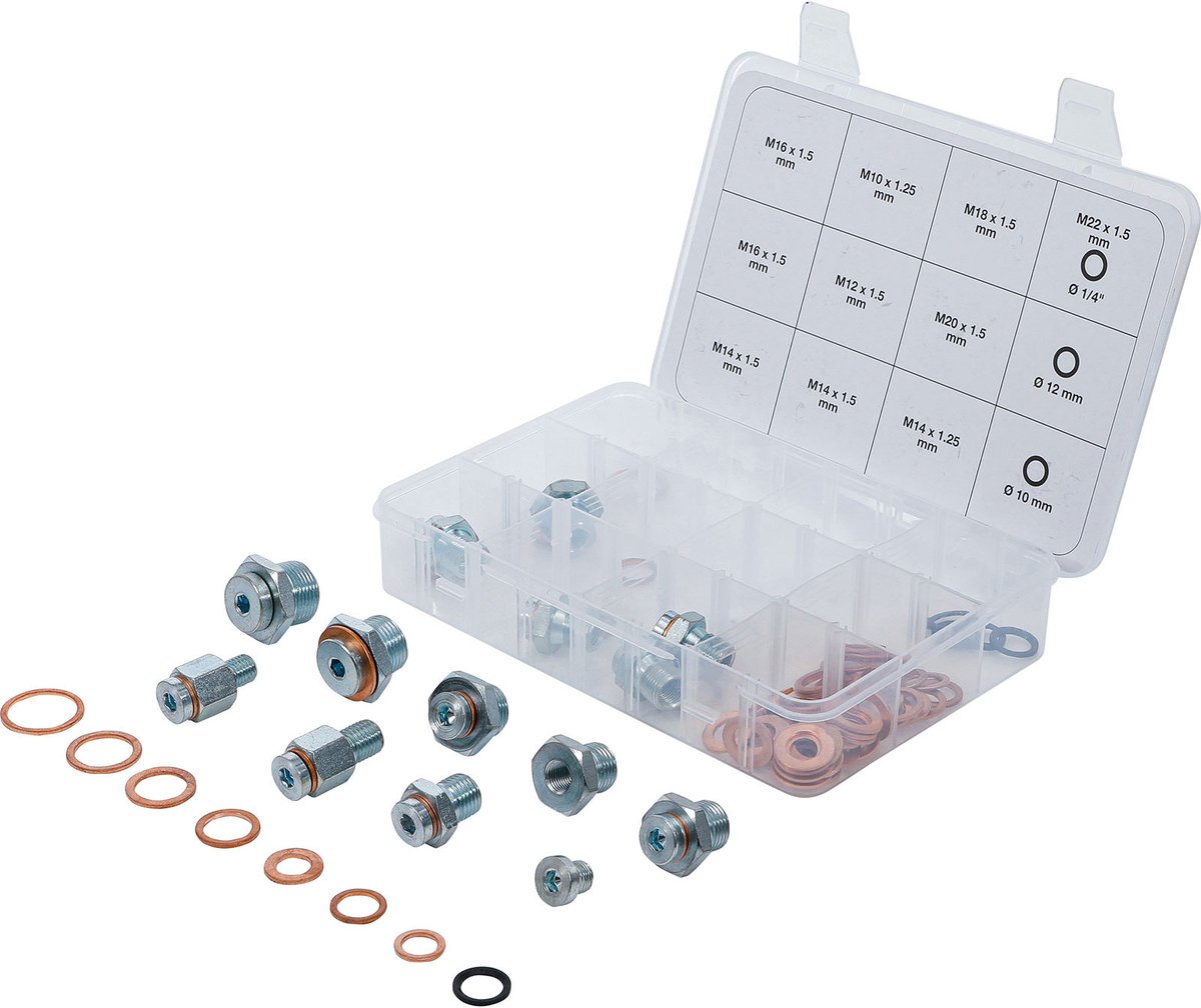 BGS olieaftapplugreparatieset 63-delig - 70184