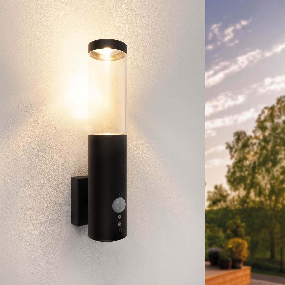 LED Wandlamp met Sensor en GU10 Fitting - Spatwaterdicht en Geschikt voor Buiten