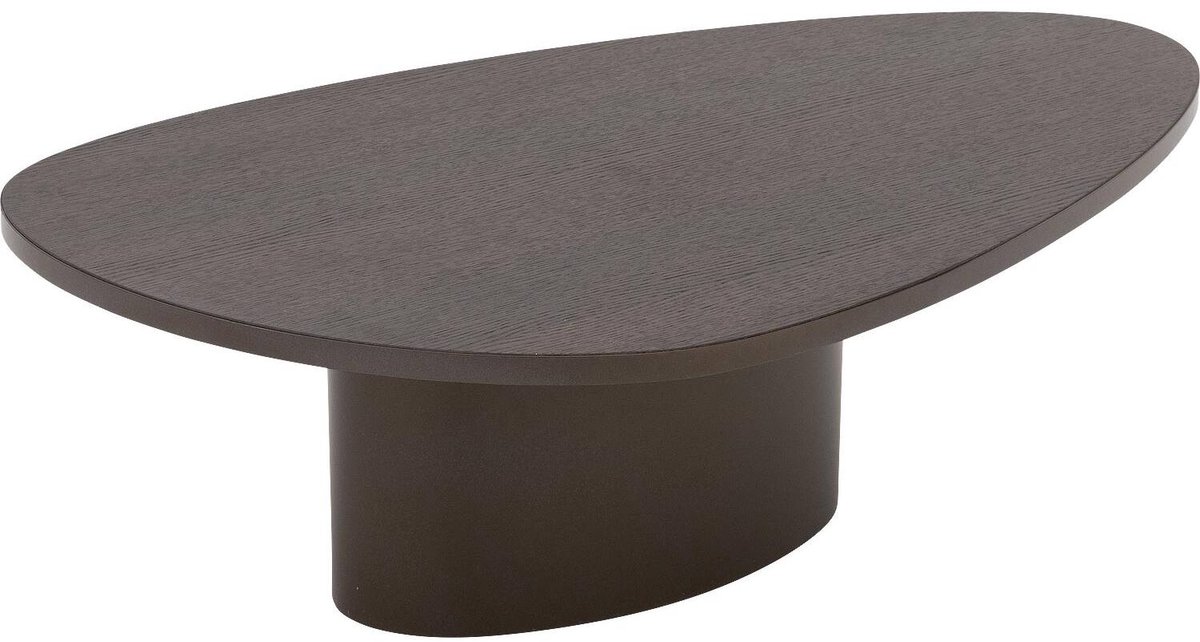 Goossens Solea Salontafel - Hout - 100 x 30 x 60 cm - Rond - bruin