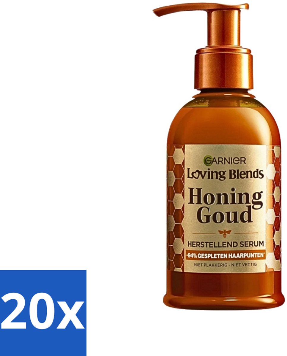 20 x Garnier - Loving Blends Honing Goud - Herstellend Haarserum - Beschadigd & Breekbaar Haar - 115 ml - Haarherstel - Haarversterking - Haarbescherming - Beschadigd Haar - Breekbaar Haar