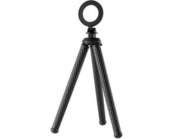 Telesin T-P3-FM-02 Flexibel Statief - Met Magnetische en Buigzame Poten - Voor Smartphone & GoPro - TPE - Zwart/Grijs
