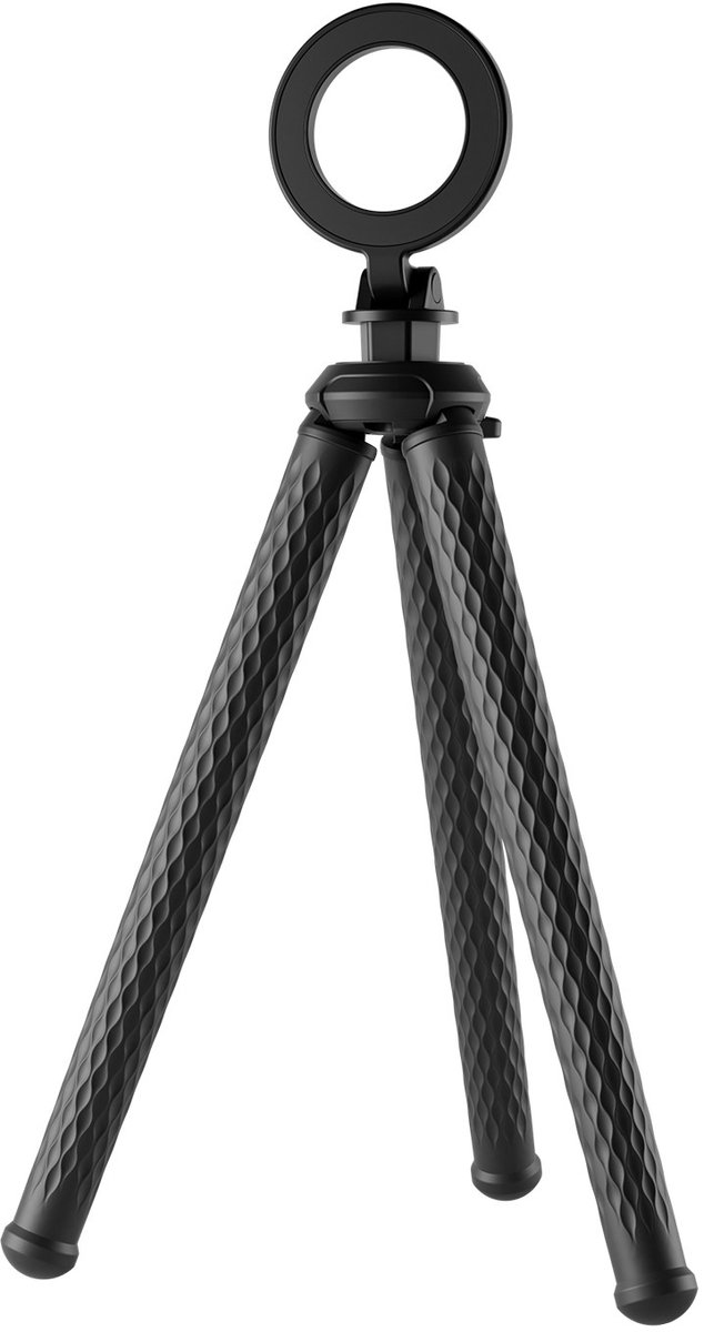 Telesin T-P3-FM-02 Flexibel Statief - Met Magnetische en Buigzame Poten - Voor Smartphone & GoPro - TPE - Zwart/Grijs