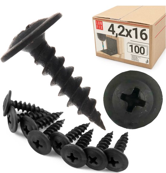 LUN FIX - Vis 011 FOSFAT à tête plate 4,2x16 - matériel de fixation - 100 pièces