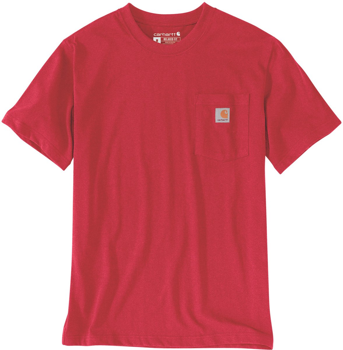 Carhartt K87 Pocket S/S T-Shirt Fire Heather-XS Rood
