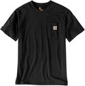 Zwarte Carhartt t-shirt met borstzak en oranje logo.