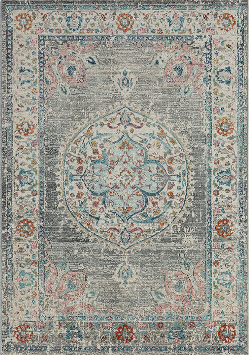 Karpet24 Salsa – Vintage Vloerkleed Grijs, Weerbestendig & UV-bestendig voor Binnen & Buiten-160 x 230 cm