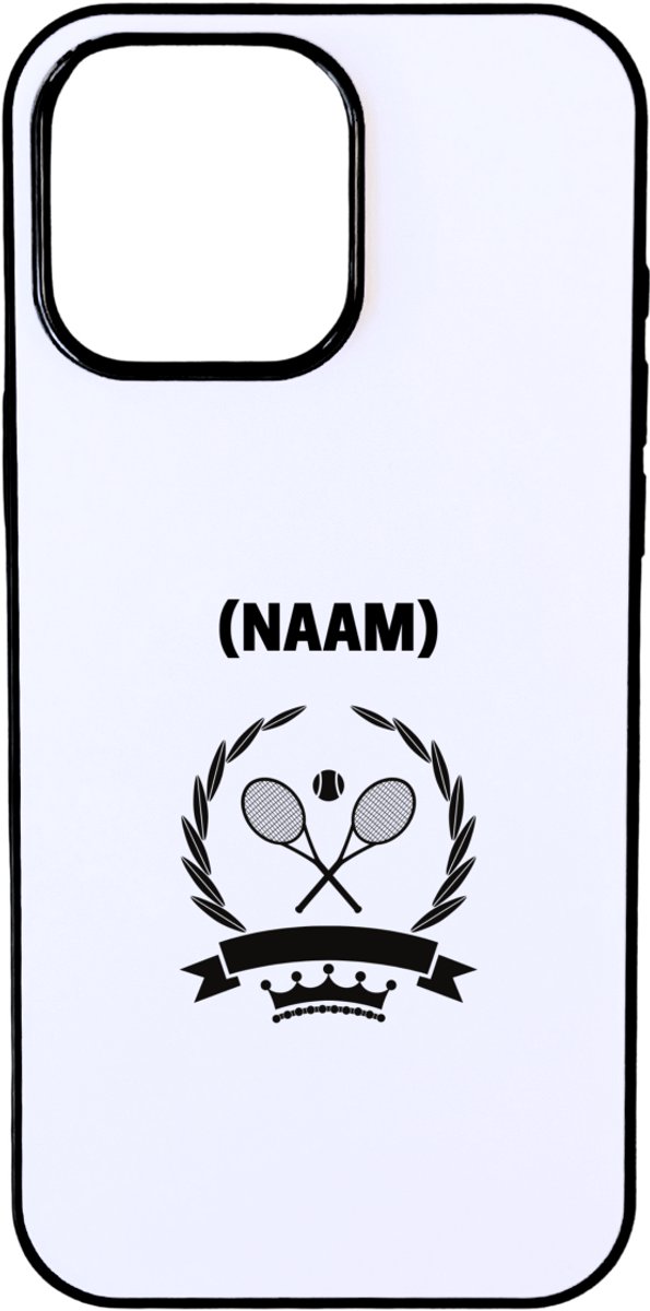 Hacebo® - Tennis met eigen naam telefoonhoesje - Tennis - Tennisser - telefoonhoesjes - Sport - hoesje geschikt voor iPhone 16 Pro Max