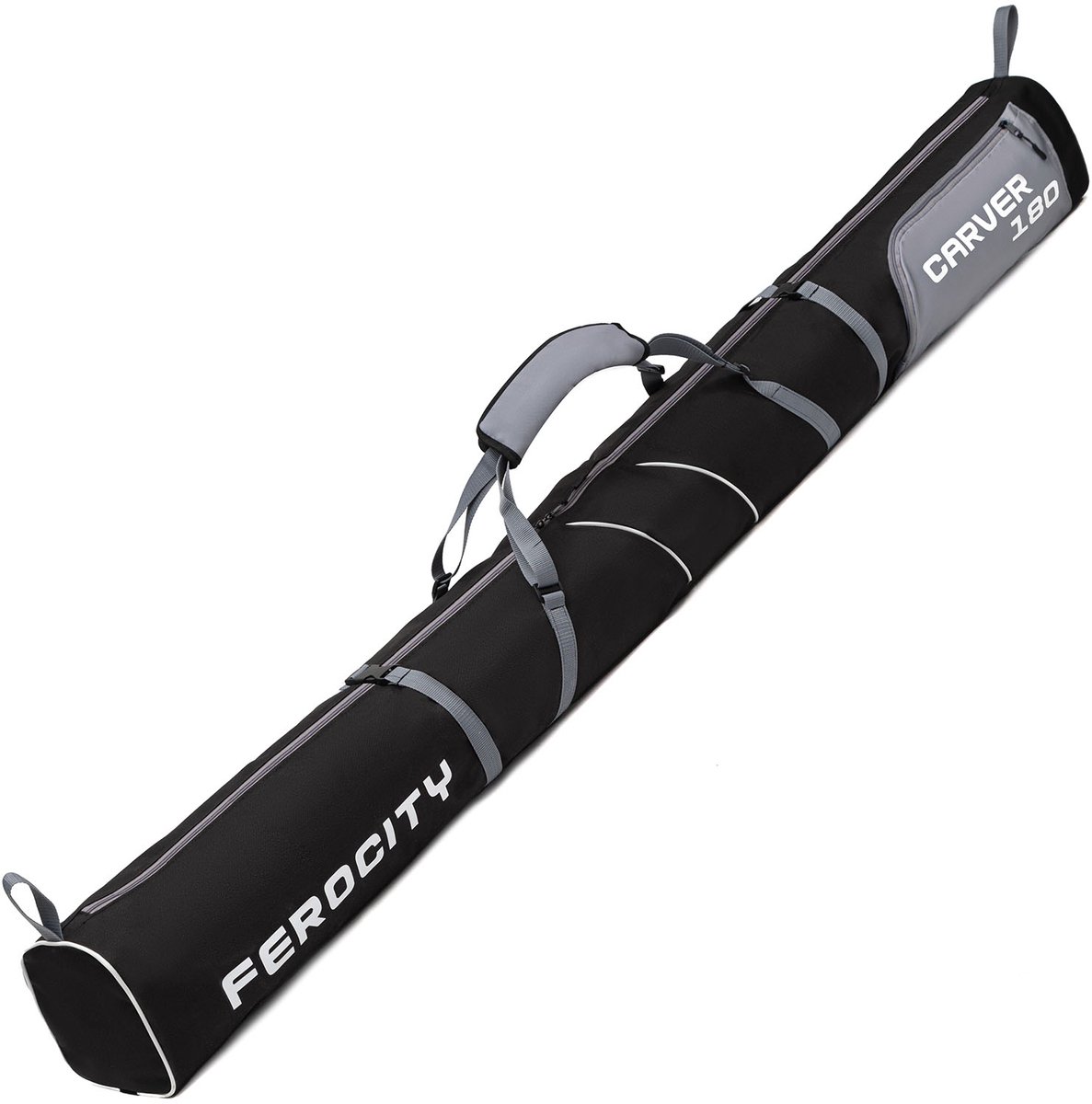 FEROCITY - Skitas voor één paar ski's 180cm - Bescherming voor winteruitrusting - Grijs / Zwart