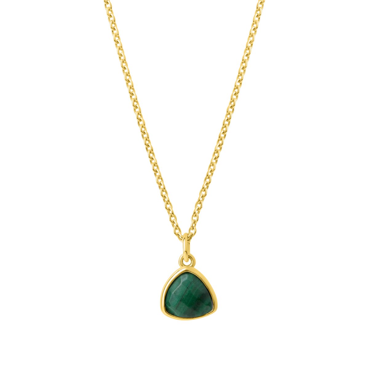 Celesta Silber Anhänger mit Kette 925 Sterling Silber vergoldet Malachit