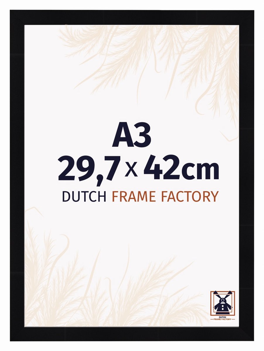 Dutch Frame Factory Fotolijst A3 29,7x42 cm - MDF - Zwart Hoogglans - Praag