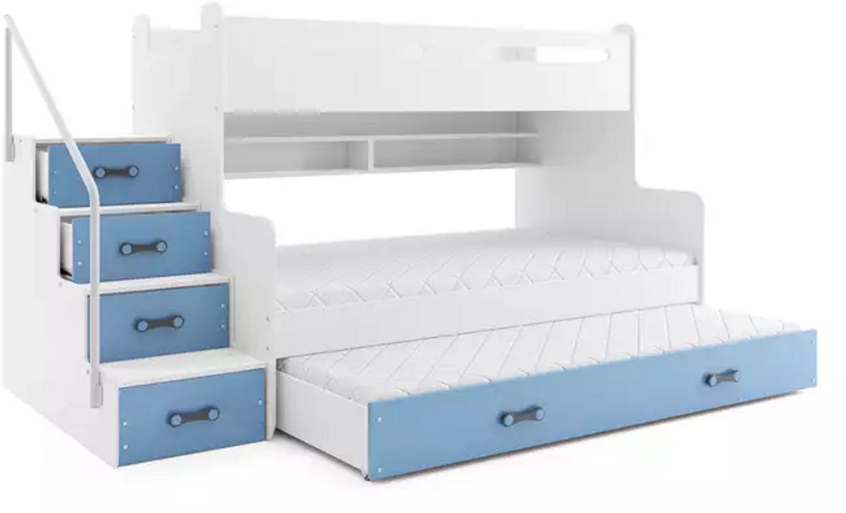 BMS MAX 3 - Triple Jeugdbed - 120x200 cm - Blauw