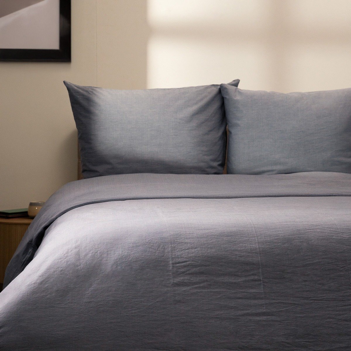 HOMLA GOSSY - BEDDING - Beddengoed - Dekbedovertrek - 100% Katoen - Blauw - 160x200 cm + 2x70x80 cm