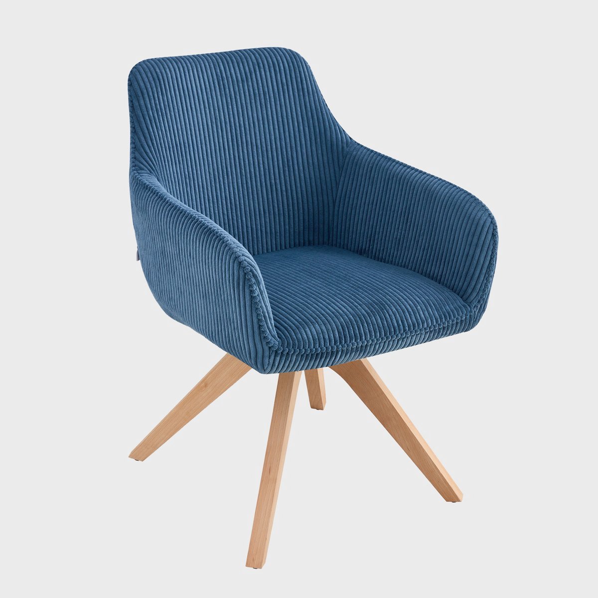 HOMLA - PEMA Stoel - Ribfluweel Donkerblauw - 56x60x82 cm