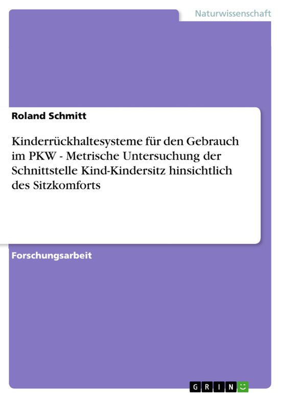 Kinderrückhaltesysteme für den Gebrauch im PKW - Metrische ... - cover