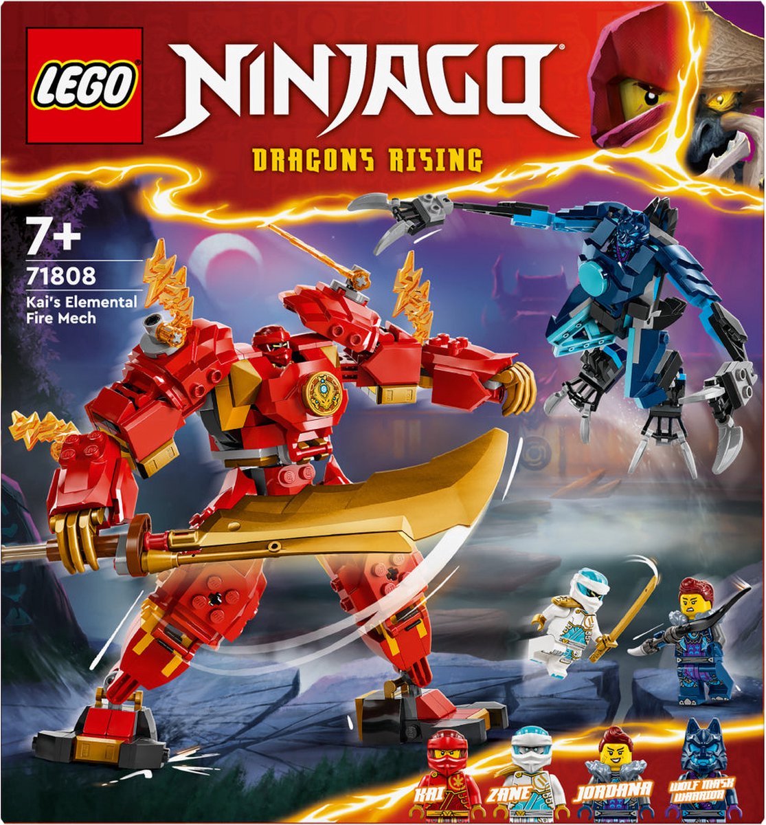 LEGO 71808 NINJAGO Kai's elementaire vuurmecha Actiefiguur Speelgoed voor Rollenspellen — afbeelding 12