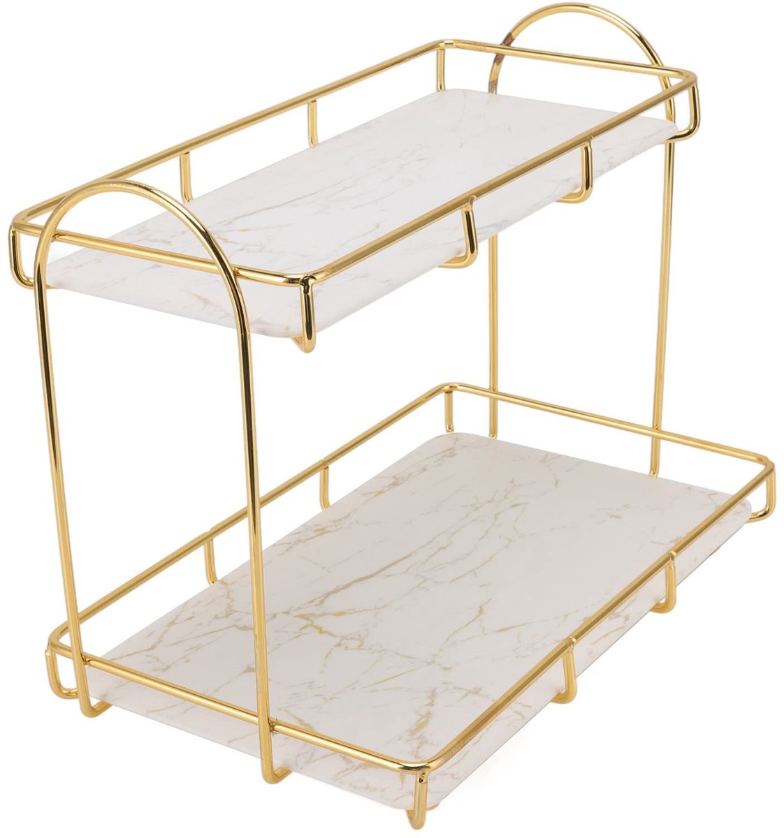 2 Tier Cosmetische Opslag Plank, Grote Capaciteit Kast Kast Organizer Opslag Plank Rek, Draadorganizer Voor Commode Badkamer Keuken Slaapkamer