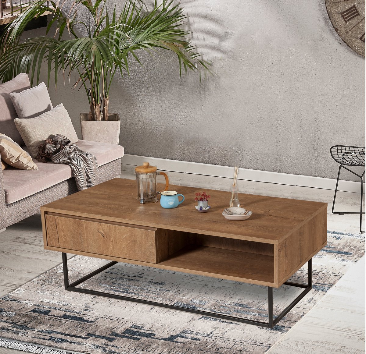 Skye Decor Asir - Koffietafel - Okkernoot Zwart Walnoot