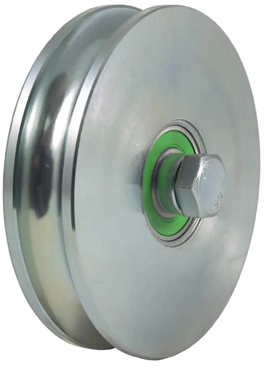 Rond groefwiel van 140 mm met een groef van 20,5 mm en 2 kogellagers