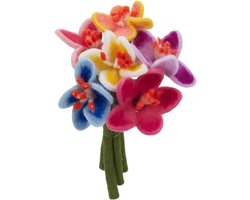Allecto plus - Set van 6 vilten leliebloemen in 6 kleuren - Decoratief boeket met bloemornamenten - Herbruikbare kunstbloemen voor etherische oliën - Geschikt voor diverse toepassingen.