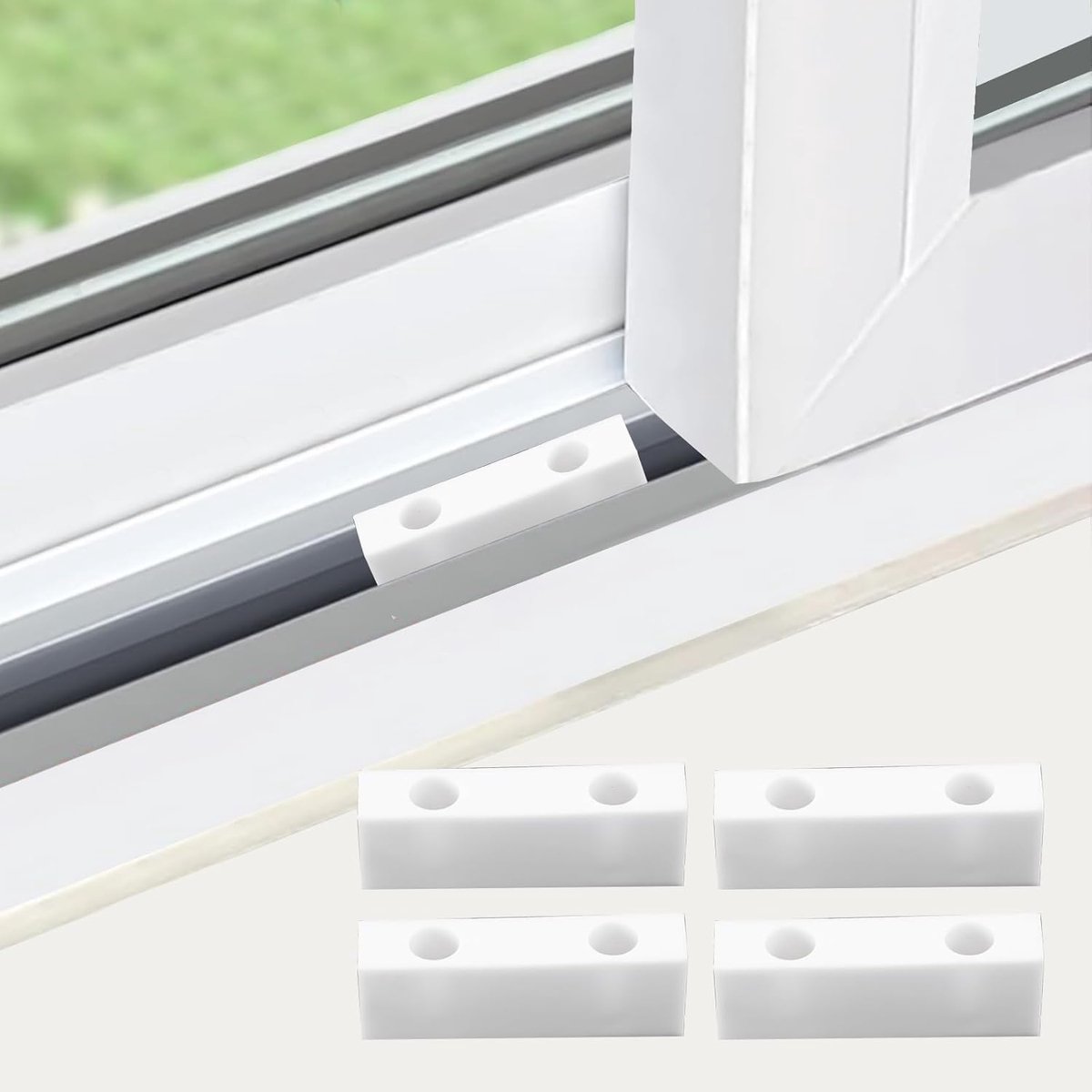 Image of 10 Raamsloten voor verticale en horizontale ramen, met 20 schroeven, school - kantoor - woning - raambegrenzer - geschikt voor diverse effectieve beveiligingsmaatregelen (wit, 12 mm)