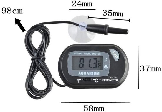 Thermomètre Aquarium SunSun WDJ-02 Flottant En Verre Avec Ventouse - -1 à 43°C
