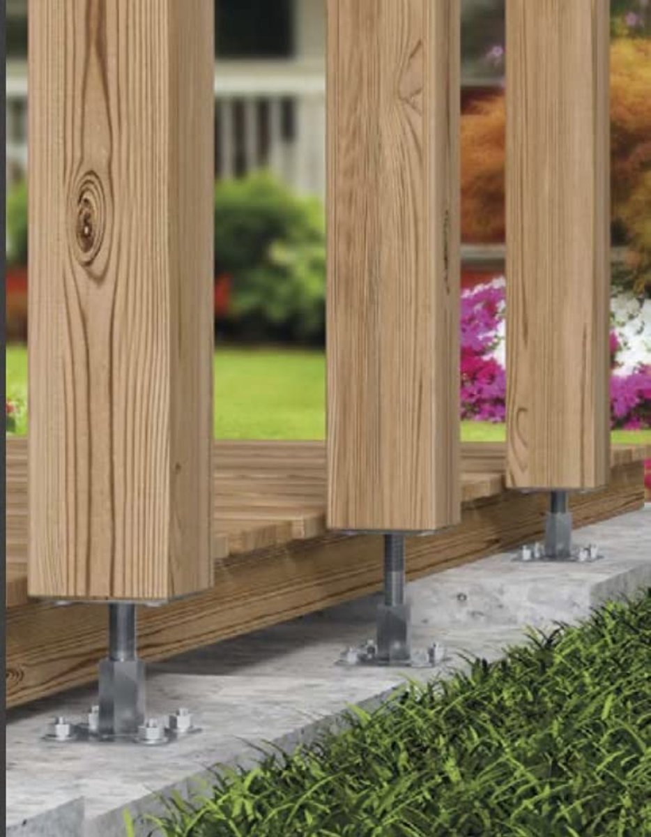 Verstelbare Gegalvaniseerde Post Base voor Pergola en Terras 100-150mm