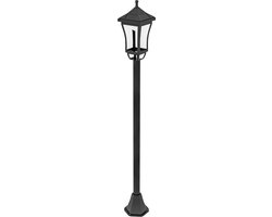 Solar Tuinlantaarn met lichtsensor - Solar Tuinverlichting - Solar Lantaarn met LED-licht - Tuinlamp op Zonne Energie - IP44 Waterdicht - Zwart