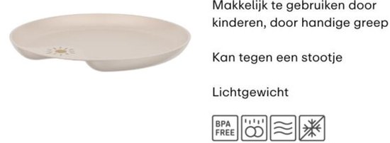 Mepal Mio kinderbord - Magnetronbestendig - Met greep - Kinderservies - Sunshine & Rainbow van Mepal — afbeelding 3