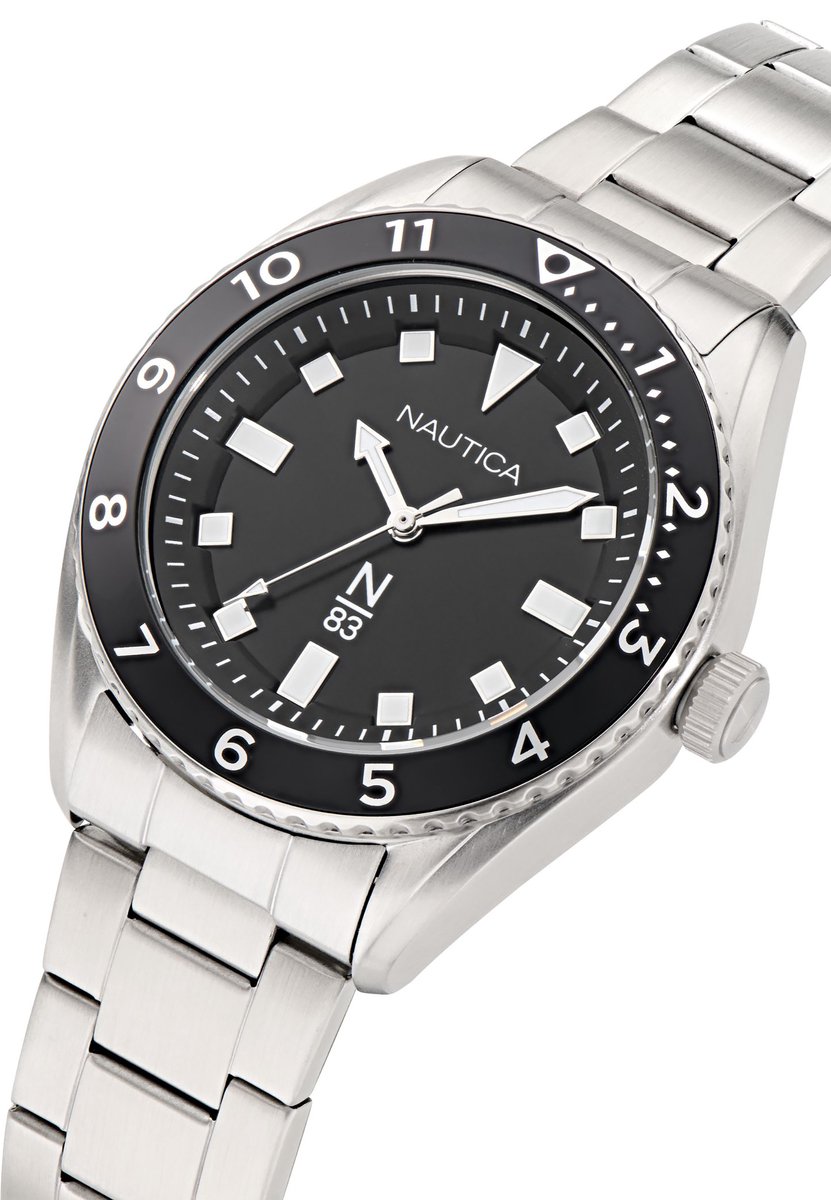 Nautica Finn World Kwarts Analoog Horloge Zwart Case: 100% Stainless Steel | Armband: 100% Stainless Steel 44 mm NAPFWF406, NAPFWF407, NAPFWF408