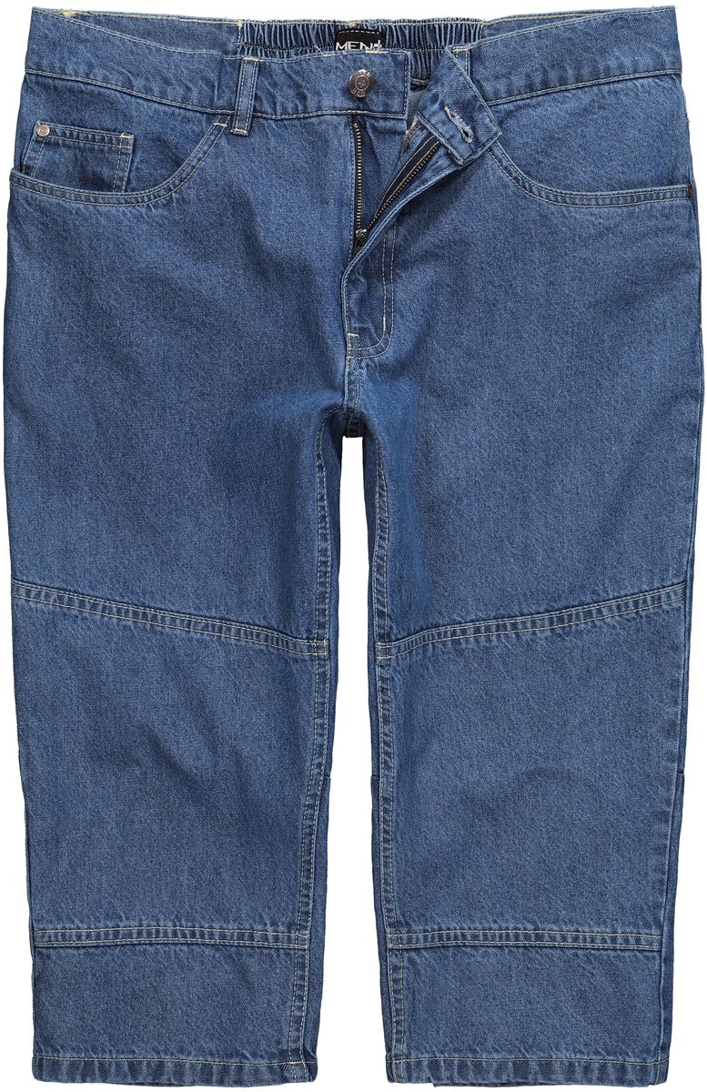 Men Plus - Heren - 3/4-jeans denim 5-pocket elastische tailleband - Blue stone - Maat 52
