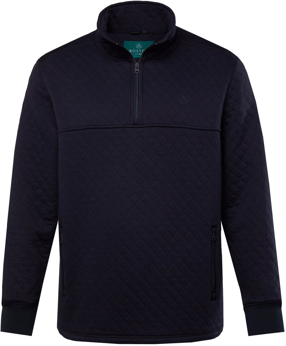 Boston Park - Heren - Troyer van sweatstof doorgestikte ruiten - Navy blauw - Maat 60+