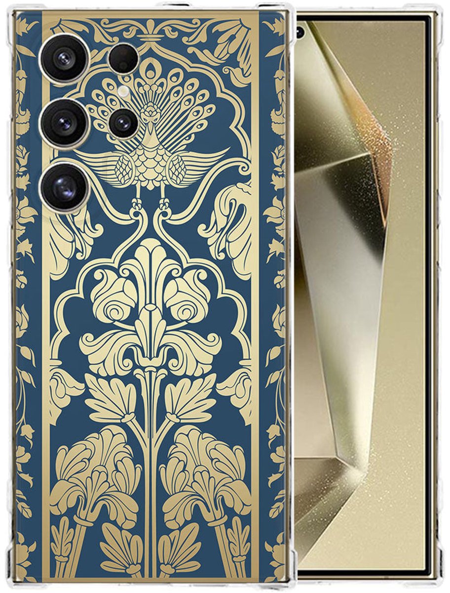 Samsung Galaxy S25 Ultra Hoesje - Beige Flowers TPU Antishock