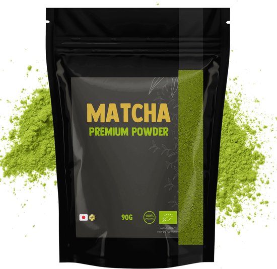 Cupplement Matcha Poeder Premium Biologisch 90 gram - Japan – Detox thee - Energie - Matcha poeder - Matcha poeder - Matcha whisk matcha set - 60 dagen voorraad per zakje