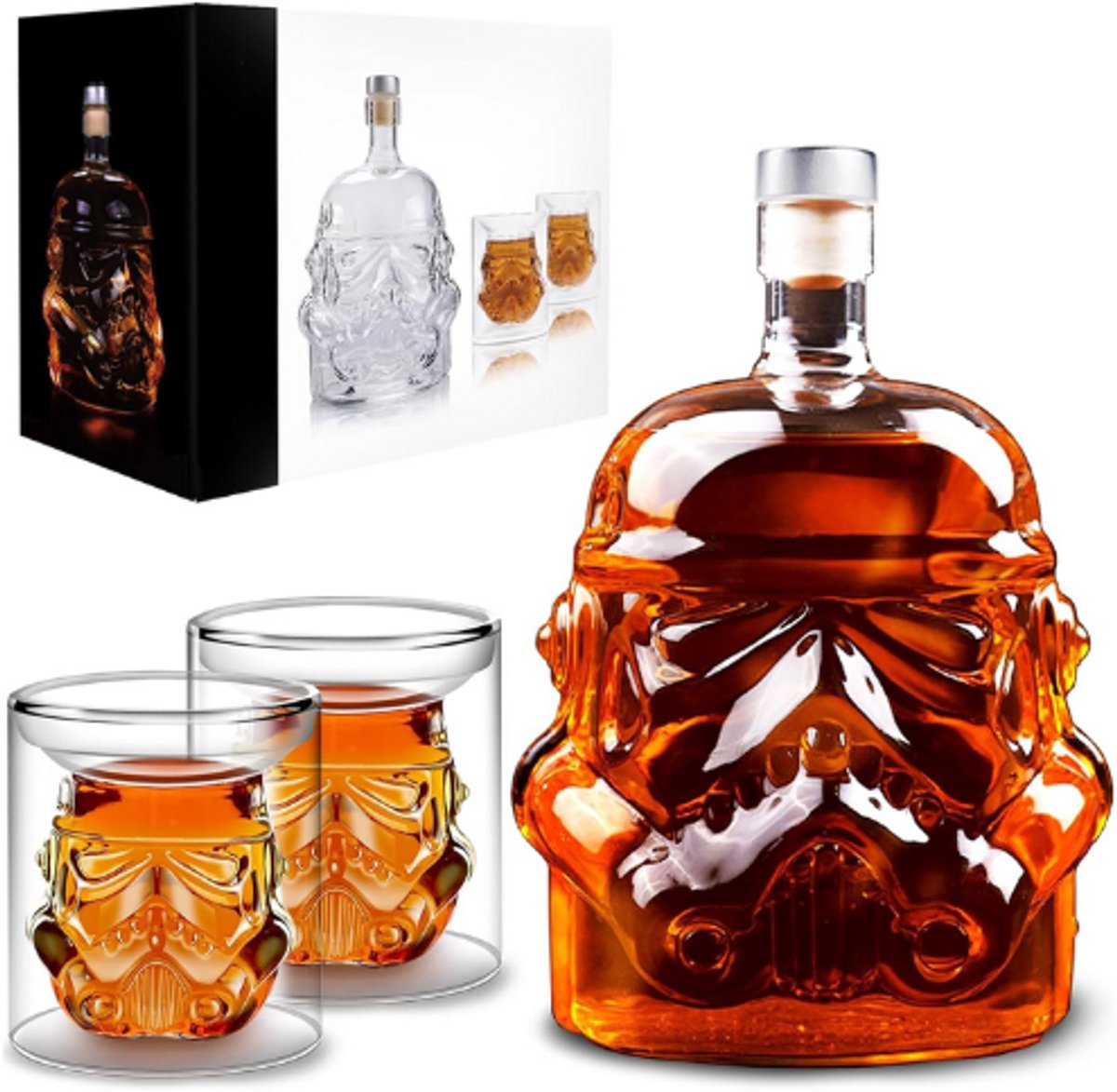 Whisky Fles Karaf Met 2 Glazen - Whisky Glazen Set Voor Wijn Liqueur Scotch Bourbon Brandy - 750ml