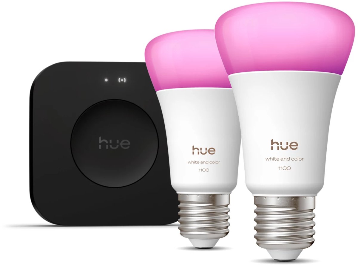 Philips Hue starterkit - wit en gekleurd licht - 1 Bridge Pro - 2-pack E27 1100 lumen — afbeelding 3