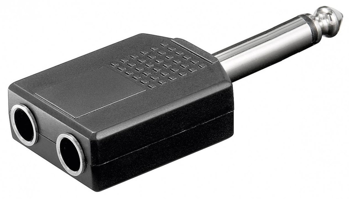 6,35mm Jack (m) - 2x 6,35mm Jack (v) mono audio splitter