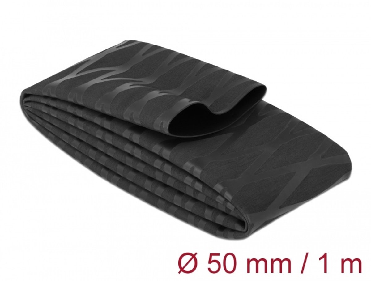 19607 - Heat shrink tube - Black - Polyolefin - 100 cm - 5 cm - 1 pc(s)