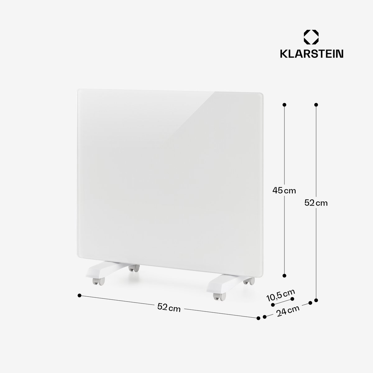 Klarstein elektrische kachel, convectiekachel met wielen, draagbare elektrische kachel, energiebesparend, slanke, stille elektrische kachel, vrijstaande elektrische radiator met thermostaat, 1000 W – foto 2