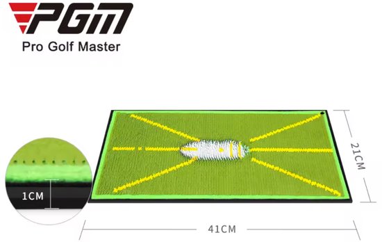 PGM Golf Slagmat - Compacte Strike Pad 21x41cm - Trainingsmat voor Swing Analyse - Inclusief Haak - Ideaal voor Indoor & Outdoor Oefeningen van Merkloos — afbeelding 2