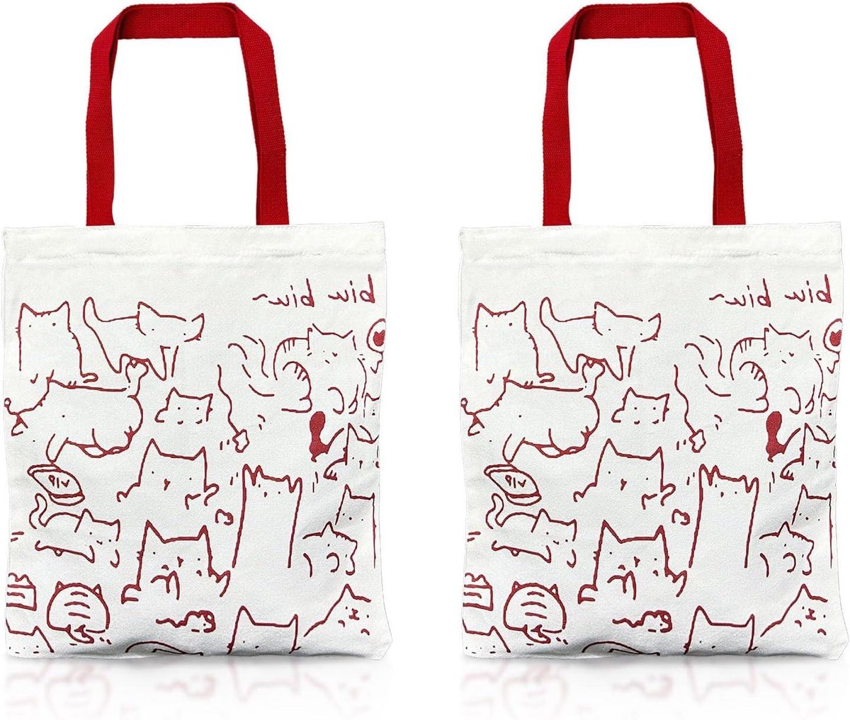 Allecto Plus Draagtas voor Katten - Canvas Draagtas met Ritssluiting en Opvouwbaar - Schattige Kattendraagtas voor Dames - Herbruikbare Boodschappentas