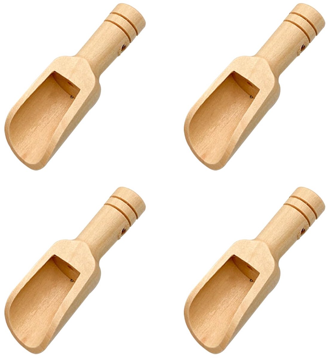 4pcs Bath Salt Spoons, Mini Wooden Spoon, Small Spoon for Glasses, Salt Spoon, Sugar Spoon, Glass Spoon, Wooden Salt Spoon, Reusable for Making Salt, Spices and More