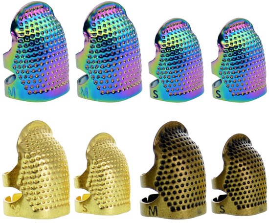 Knitting vingerhoed, 6 stuks verstelbare gebreide haakringen, breiring, verstelbare garengeleiding, vingerhouder, vingerhouder, set van 2 maten, voor vingerring, breiaccessoires, haken en breien
