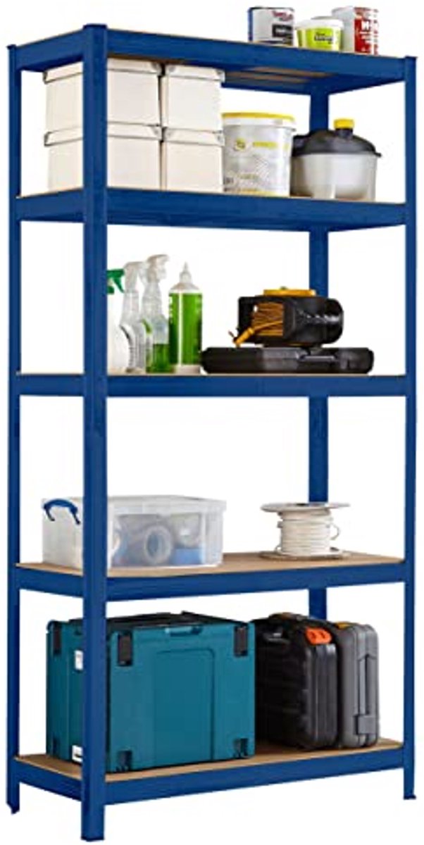 Grote Hoge Stalen Heavy Duty Garage Schuur Opslag Rek met 5 Niveaus en Organizer Functie