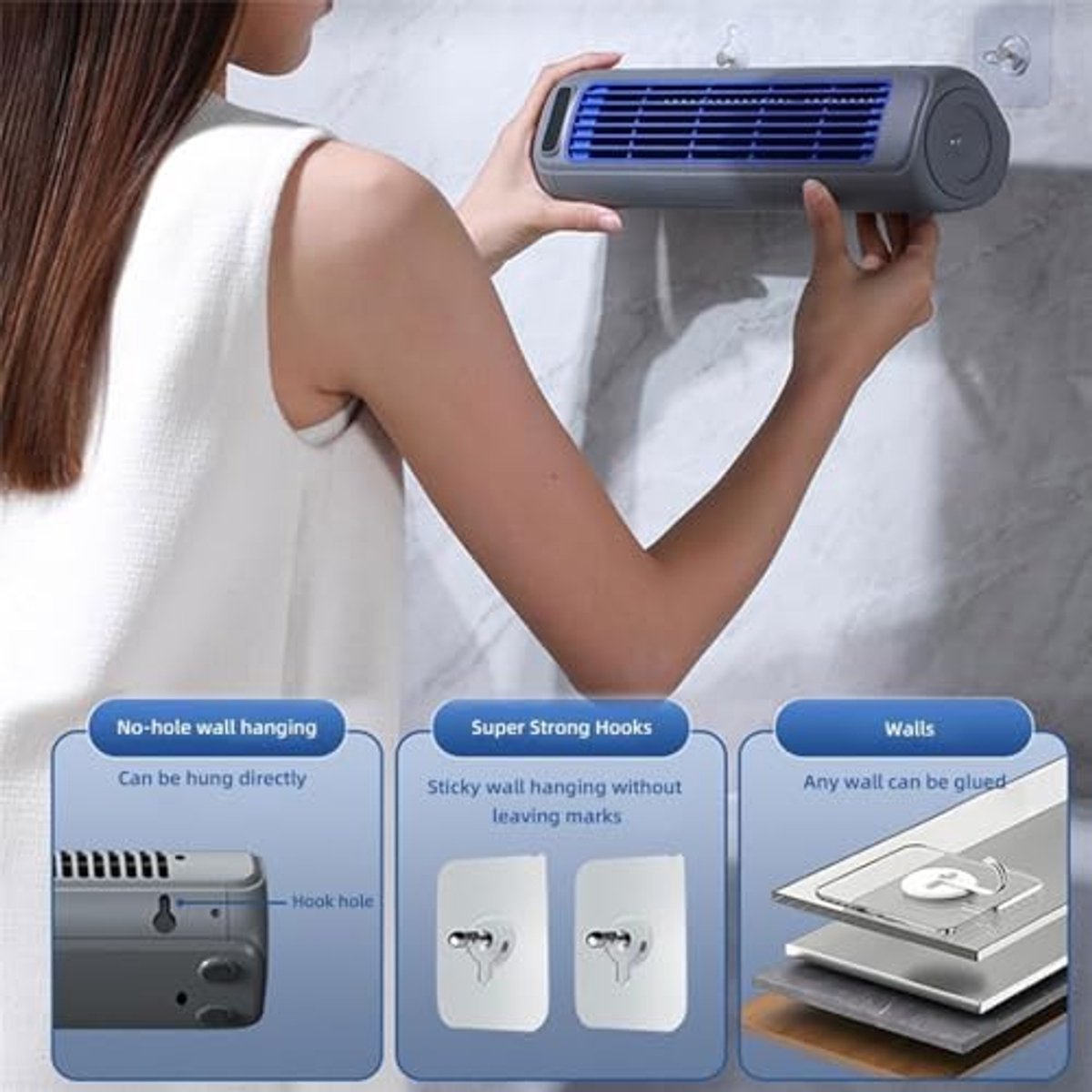 Draagbare Airconditioner met 3 Snelheden en LED Touchscreen voor Binnen en Buiten