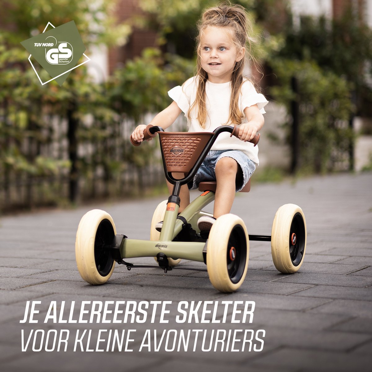 BERG Buzzy Retro Skelter - Verstelbare Stoel - 2+ jaar - Anti-lek EVA banden - Veilige en Stabiele Wegligging - Groen — afbeelding 6
