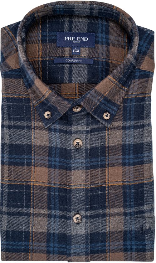 Pre End - Chemise homme - flanelle - marron moyen - taille L