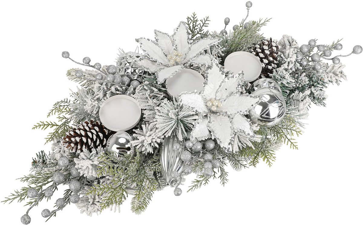 Stunq® Elegante druipvormige kerstslinger met bessen en kerstballen