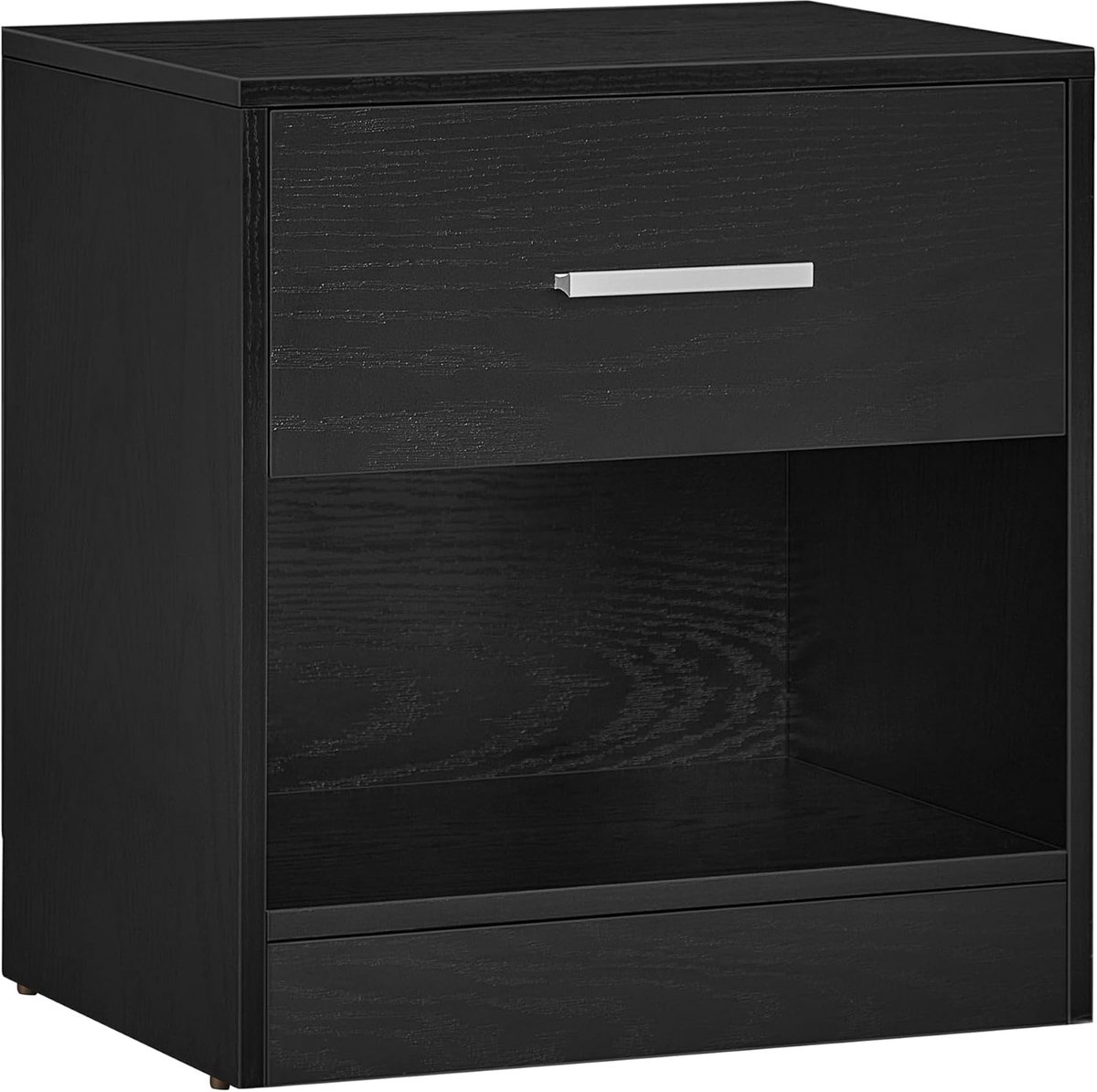 VASAGLE - Nachtkastje - 41 cm hoog - met lade en handgreep - open vak - stijlvol zwart